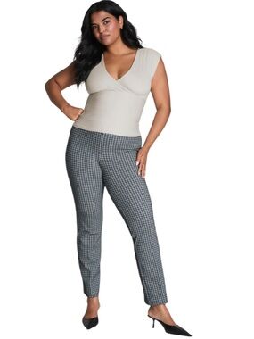 SPANX NWT Ponte Slim Straight Jacquard Pants in Sz L